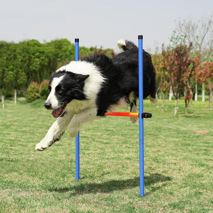 Dog Agility Training Equipment Pet Obstacle Training Course Kit Dog Outdoor Games with Tunnel, Adjustable Hurdle, Pause Box, Toys and Carrying Bag