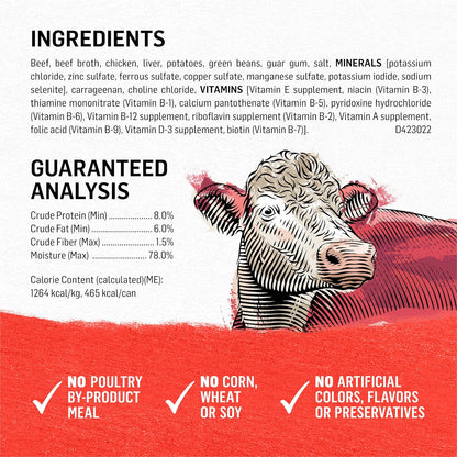 Purina Beyond Beef, Potato, and Green Bean Grain Free Wet Dog Food Natural Pate with Added Vitamins and Minerals - (Pack of 12) 13 oz. Cans