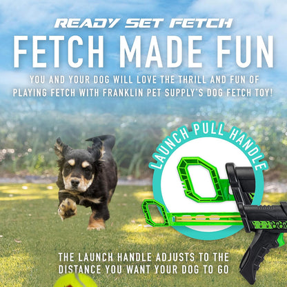 Franklin Pet Supply Co. Mini Tennis Ball Launcher for Dogs - Dog Mini Tennis Ball Thrower Cannon for Fetch + Active Play - Perfect Toy for Small Breeds
