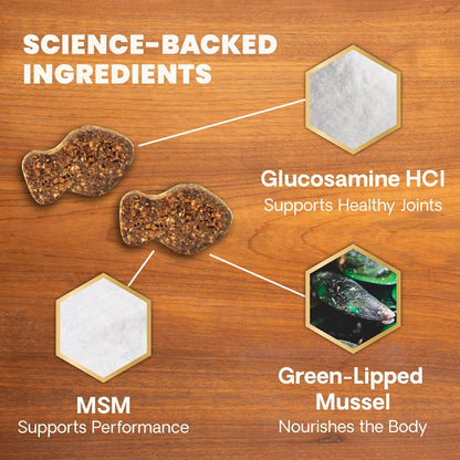 VetriScience Ultimate Strength Healthy Hip & Joint Chews, GlycoFlex Glucosamine, Chondroitin and Green-Lipped Mussel Joint Supplement for Cats, Soothe Joint Discomfort, Fish, 30 Count