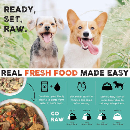 Nature's Diet Simply Raw Freeze-Dried Whole Food Meal - Makes 18 Lbs Fresh Food with Muscle, Organ, Bone Broth, Whole Egg, Superfoods, Fish Oil Omega 3, 6, 9, Probiotics & Prebiotics (Beef)