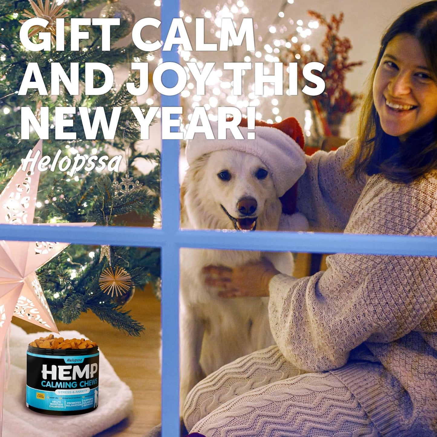 Hemp Calming Chews for Dogs with Anxiety and Stress - 180 Soft Dog Calming Treats - Dog Anxiety Relief - Storms, Fireworks, Thunder, Barking, Separation Aid - Valerian Root - L-Tryptophan - Hemp Oil