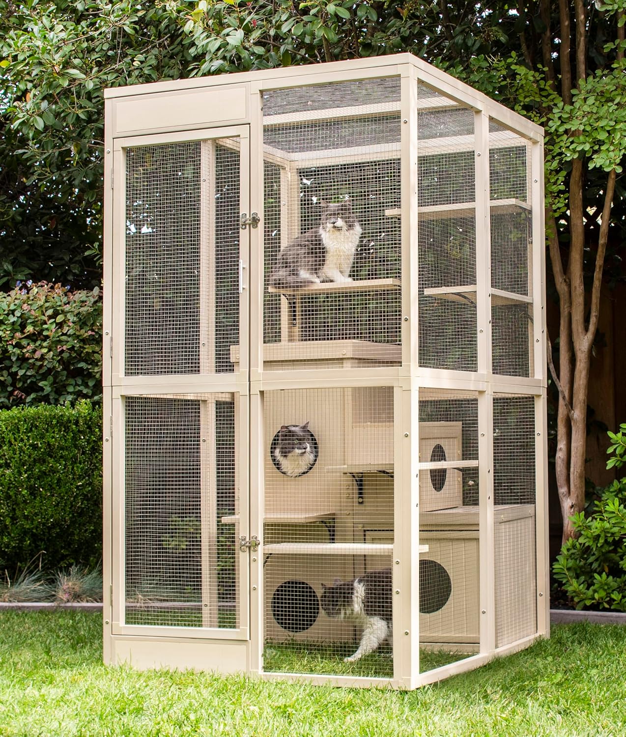 New Age Pet ECOFLEX® Kitty Katio Climber Cat House and Pen Combo