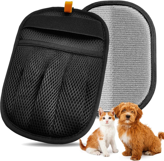 Pet Hair Removal Glove, Newly Upgraded 5-Finger Electrostatic Pet Hair Remover Glove, Reusable Cat & Dog Fur Removal Mitt, Magic Gloves for Furniture, Couch, Car, Laundry Lint Tool (1pcs)