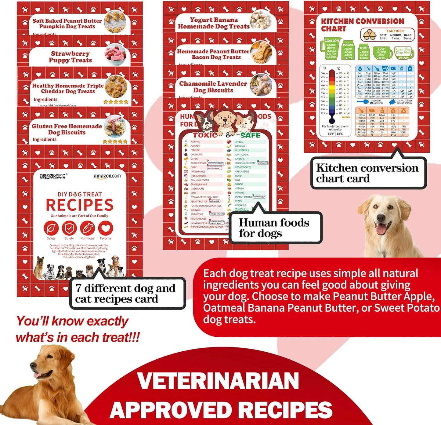 Homemade Dog Treat Molds Silicone,Lick Mat for Dogs & Cats with Suction Cups,Cookie Cutters for Homemade Dog Treats,Includes Vet-Approved Recipe Cards