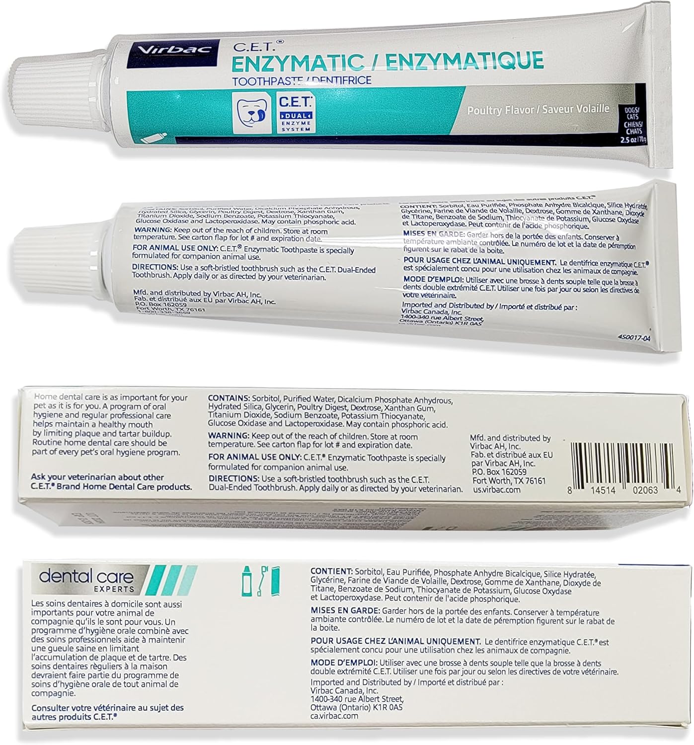 Healthy Surplus Silicone Finger Brush Twin Pack | 1 Virbac CET Enzymatic Poultry Toothpaste 2.5 oz/70 g | Fresh Breath, Plaque & Tartar Control | Dog Tooth Brushing Kit Oral Care for Pets