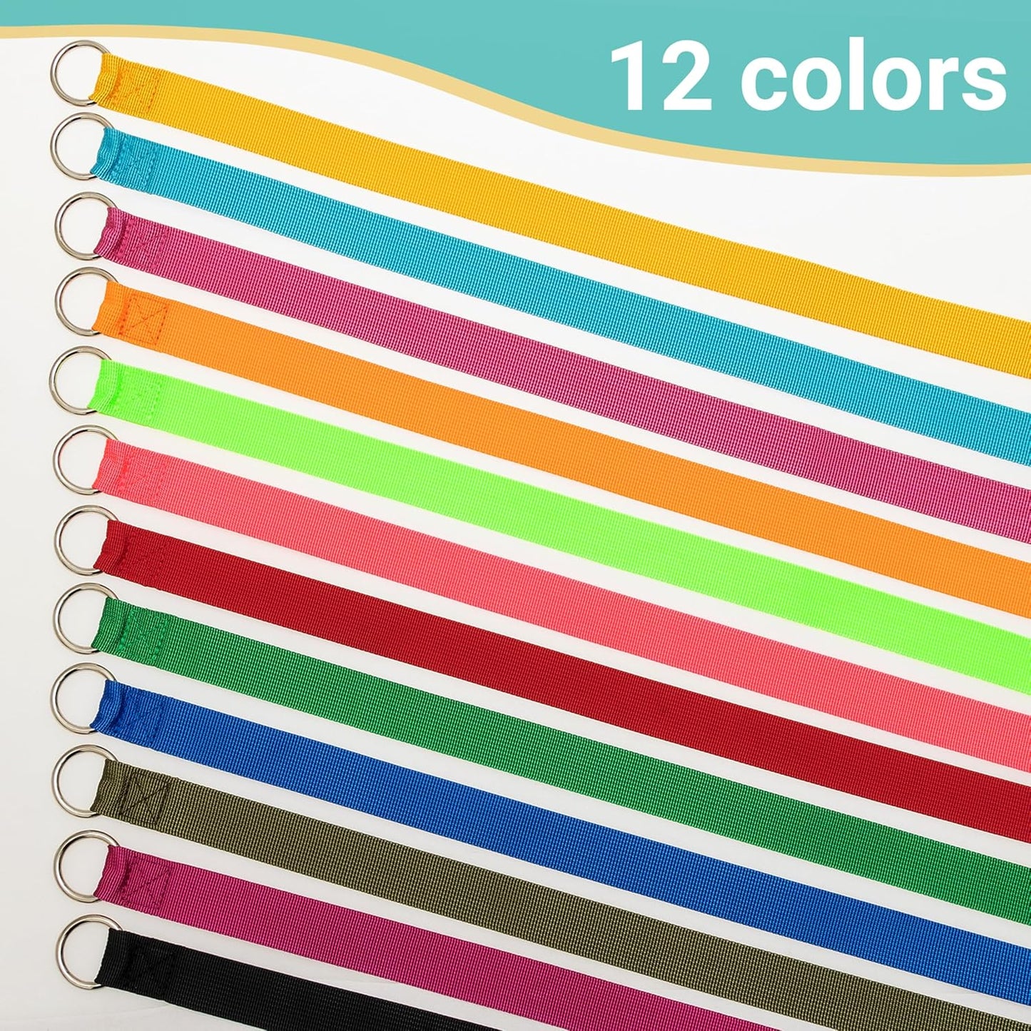 Slip Lead Dog Leash, 12 Pack 6 FT Short Leash with O-Ring for Small, Medium & Large Dogs, Pet Leads Leashes Bulk for Walking, Training, Rescues, Grooming, Shelter, Running Outdoor