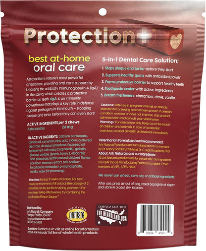 ARK Naturals Protection Plus Brushless Toothpaste for Medium Breeds, 18 oz Bag, Dog Dental Chew with Toothpaste Center, Prevent Plaque & Tartar, Freshen Breath