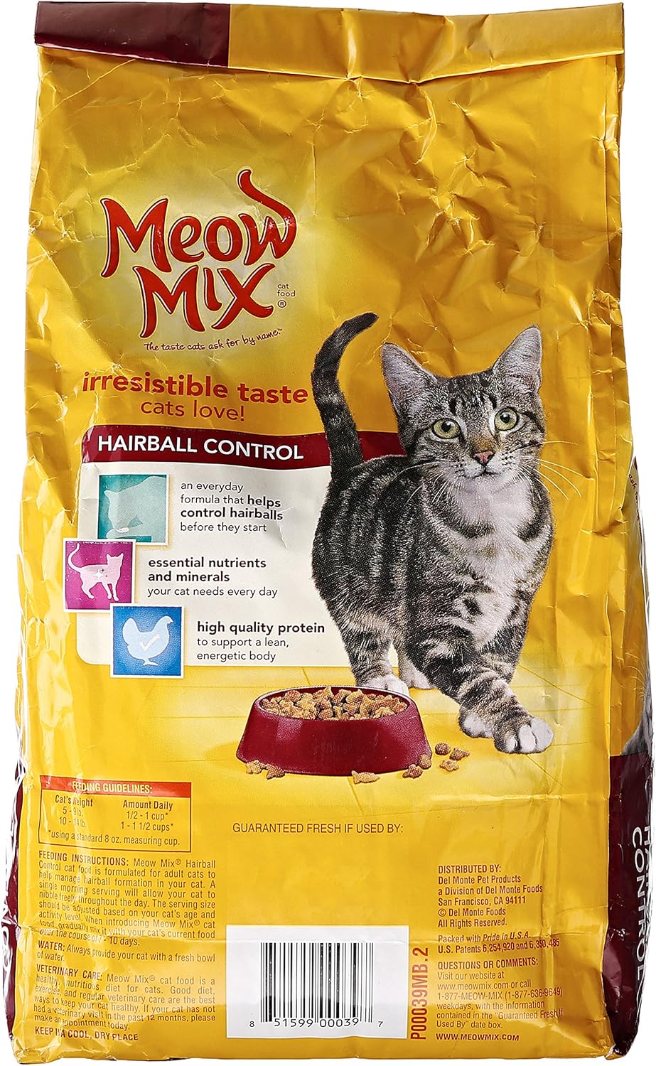 Meow Mix Cat Food, Hairball Control, 3.15 lb