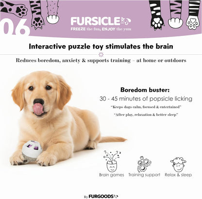 FurSicle Freezable Dog Treat Ball/ Frozen Feeder Enrichment Lick Toy | Interactive Treat Dispensing Puzzle/ Slow Feeder | Puppy Teething, Boredom/ Anxiety Relief | Gift for Small, Medium, Large Dogs