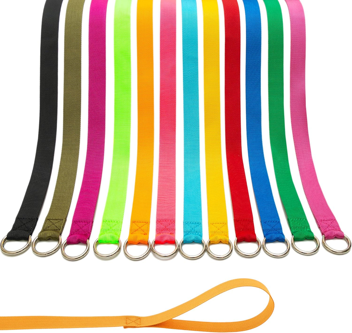 Slip Lead Dog Leash, 12 Pack 6 FT Short Leash with O-Ring for Small, Medium & Large Dogs, Pet Leads Leashes Bulk for Walking, Training, Rescues, Grooming, Shelter, Running Outdoor