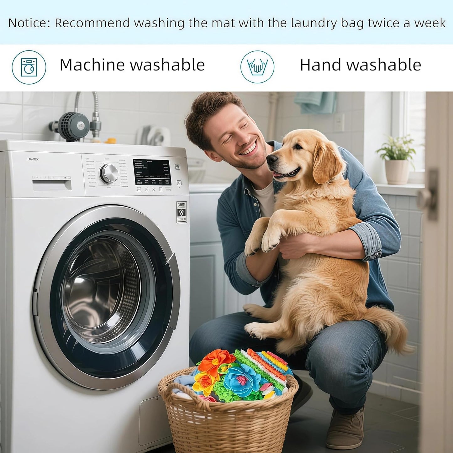 Small Snuffle Mat for Dogs - Dog Food Mat for Mental Stimulation, Stress Relief and Training - Snuffle Mats Non-Slip Encourages Natural Foraging for Small Medium Dog, Puppy, Cat, Rabbit 15.4in