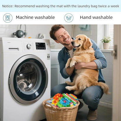 Small Snuffle Mat for Dogs - Dog Food Mat for Mental Stimulation, Stress Relief and Training - Snuffle Mats Non-Slip Encourages Natural Foraging for Small Medium Dog, Puppy, Cat, Rabbit 15.4in