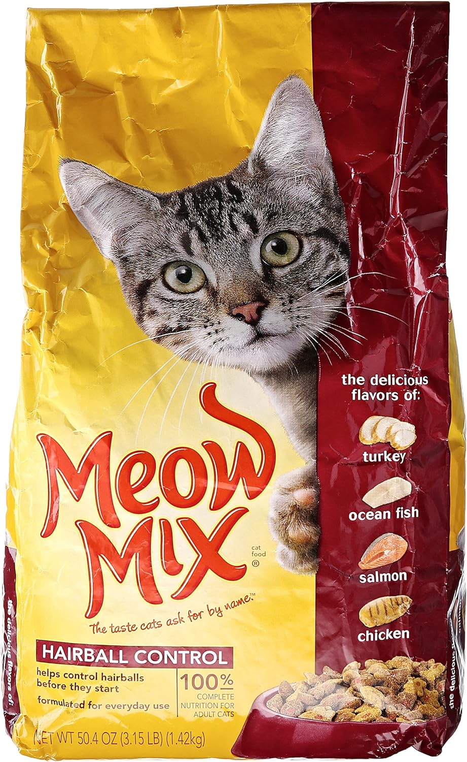 Meow Mix Cat Food, Hairball Control, 3.15 lb