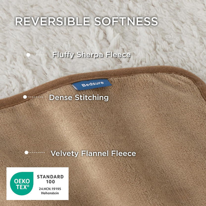 Bedsure Dog Beds for Small Dogs 25 Inches, Taupe Waterproof Dog Blankets for Small Dogs 25"X35", Camel