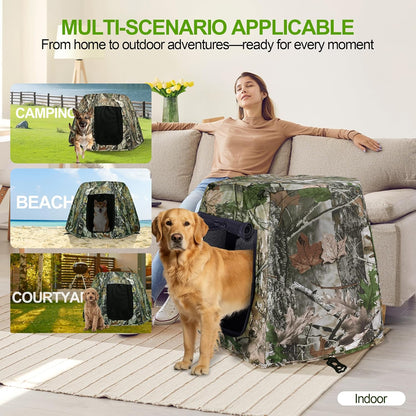 Dog Tent for Medium & Large Dogs, Pop Up Dog Playpen, Waterproof Pet Tent with Zipper & Ground Spike, Portable Pet Playpen for Camping Beach Outdoor/Indoor (Size L)