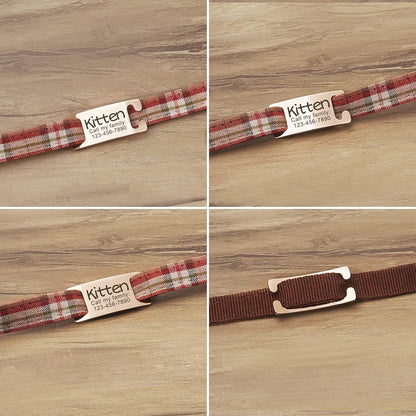 Anavia Slide On Silent Pet ID Tags, S/M/L/XL Personalized Gold Black Stainless Steel Customized Engraved Cat Dog Name Tags, Glossy Finish Chew-Proof Quiet Dog Collar Tag (Medium, Rose Gold)