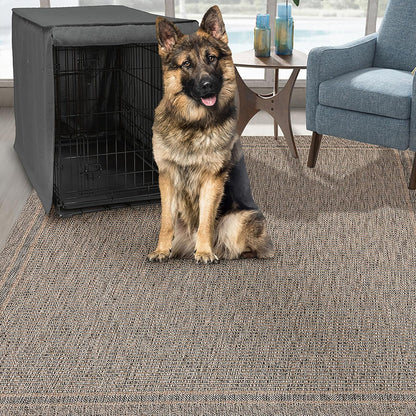 Friends Forever Metal Dog Crate Cover 48 inch w/Light Blocking Protective Curtain, Dog Cage Cover w/Roller Shades, Machine Washable, Trucker Black