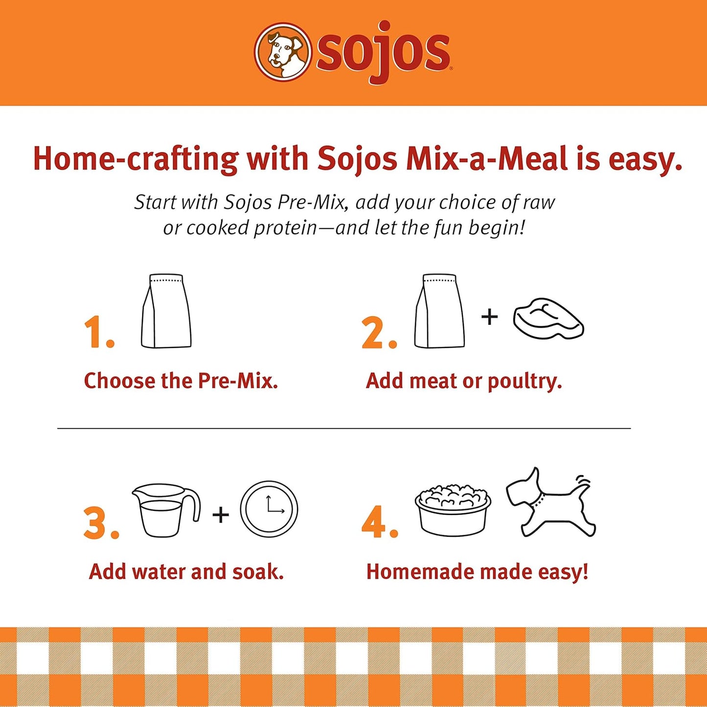 Sojos Mix-A-Meal Grain-Free Pre-Mix Dehydrated Dog Food, 8 lb