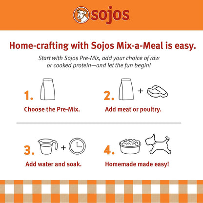 Sojos Mix-A-Meal Grain-Free Pre-Mix Dehydrated Dog Food, 8 lb