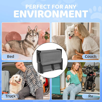 Dog Car Steps – Portable Non-Slip Pet Stairs for High Cars, SUVs & Trucks, Foldable Design, 200 lb Support | EOSET