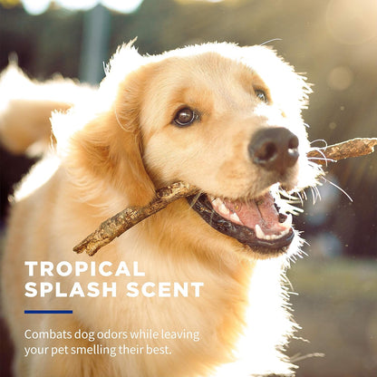 Wet Ones for Pets Deodorizing Multipurpose Dog Wipes with Baking Soda, Tropical Splash Scent - Desmellizing Wipes for Dogs in Canister, 50 Count