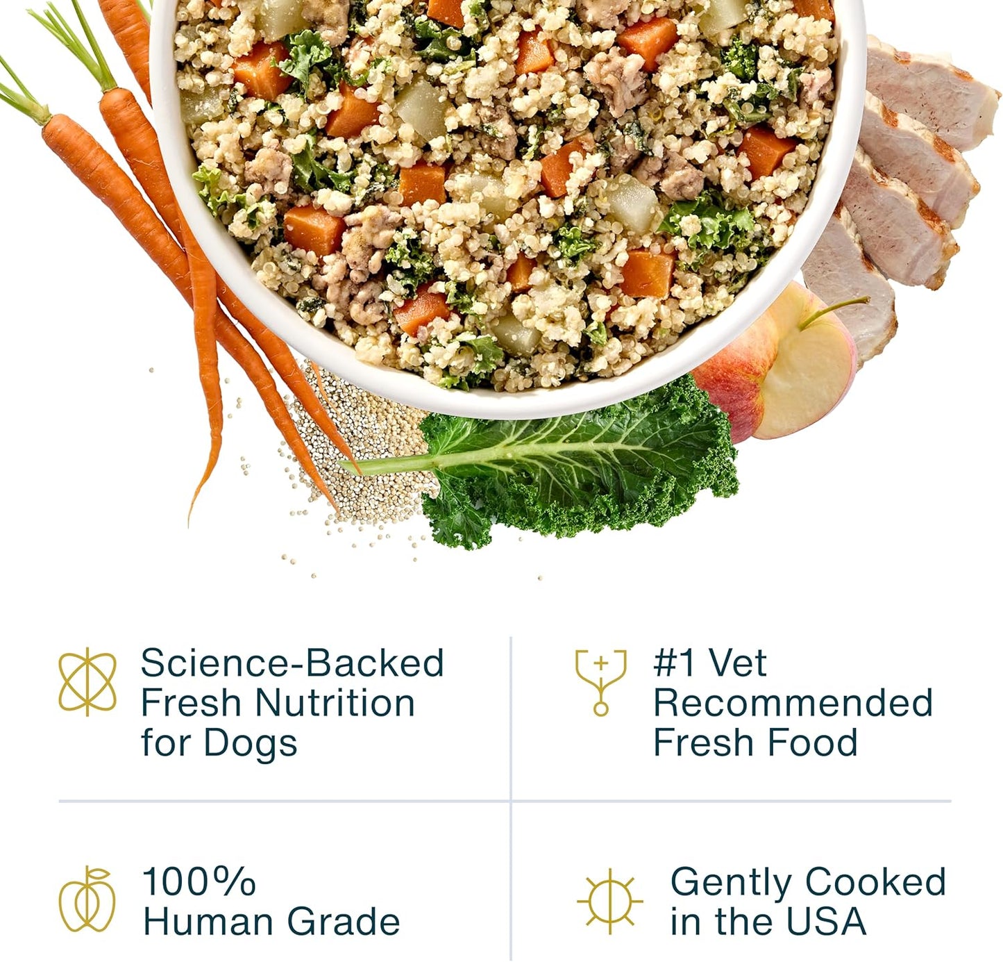 JustFoodForDogs Frozen Fresh Dog Food for Sensitive Skin Allergies, Joint Health, Complete Meal or Human Grade Dog Food Topper, Joint & Skin Support, 18 oz (Pack of 7)