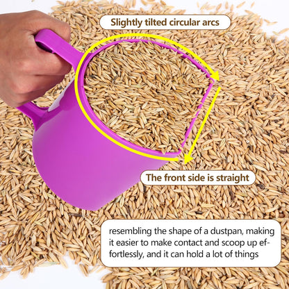 Feed Scoop - Grain Scoop for Horse,Heavy Duty Plastic Large Food Scoop for Large Dogs Livestock 1.8 Quart/7.2Cups (Blue)