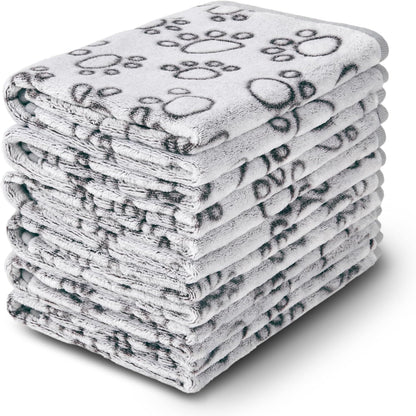 Luciphia 1 Pack 6 Dog Blankets Cat Soft Fluffy Fleece Pet Blanket Warm Cute Print Design Puppy Kitten Doggy Paw Grey Small(23"x16")