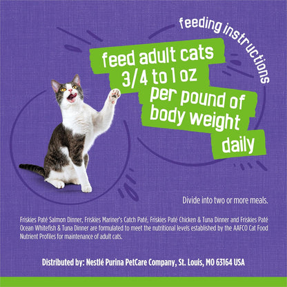 Friskies Purina Pate Wet Cat Food Variety Pack Seafood and Chicken Pate Favorites 40ct VP - (Pack of 80) 5.5 oz. Cans