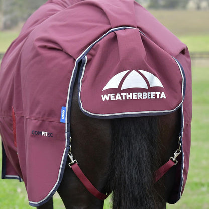 WeatherBeeta ComFiTec Essential Turnout Combo 360g, Burgundy/Navy, 81"
