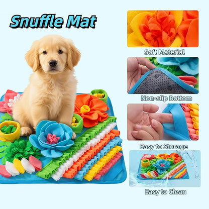 Small Snuffle Mat for Dogs - Dog Food Mat for Mental Stimulation, Stress Relief and Training - Snuffle Mats Non-Slip Encourages Natural Foraging for Small Medium Dog, Puppy, Cat, Rabbit 15.4in