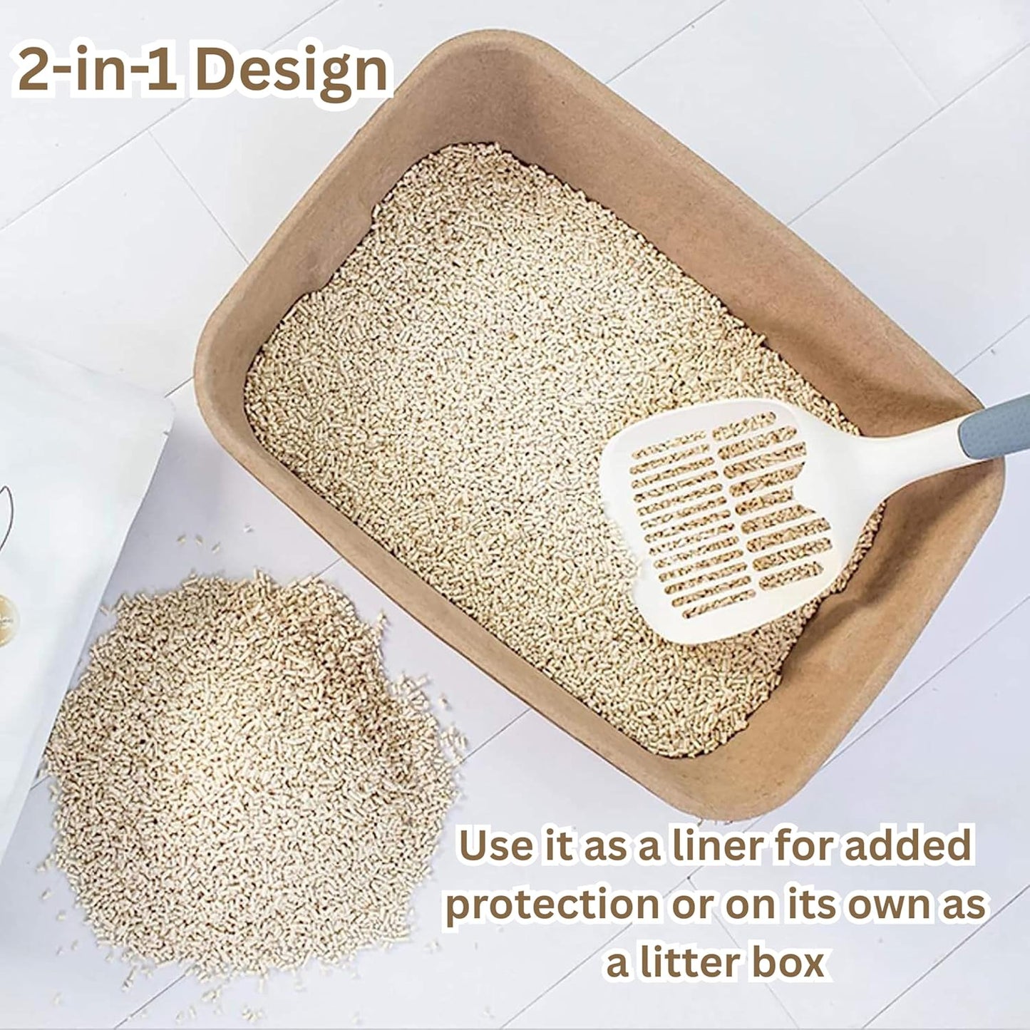 Disposable Cat Litter Box 6 Pack – Eco-Friendly Kitty Litter Box, 100% Biodegradable Paper Pulp, Leak-Proof Disposable Travel Litter Boxes for Cats, Cat Tray 18"x13"x4"