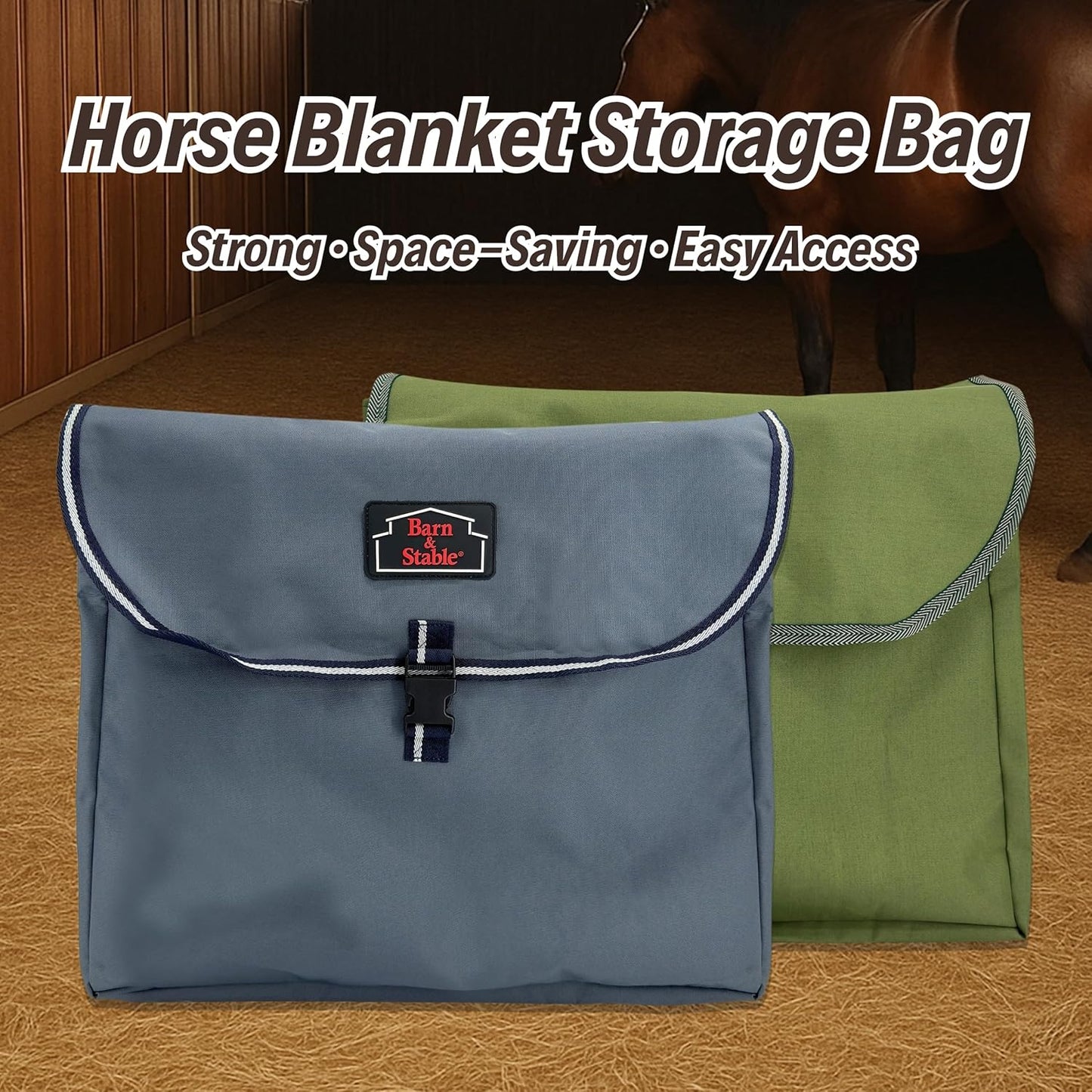 BARN & STABLE 600D Horse Blanket Storage Bag Large Boots Storage Organizer Bag for Horse with Quick Grip Closure and 3 Adjustable Straps