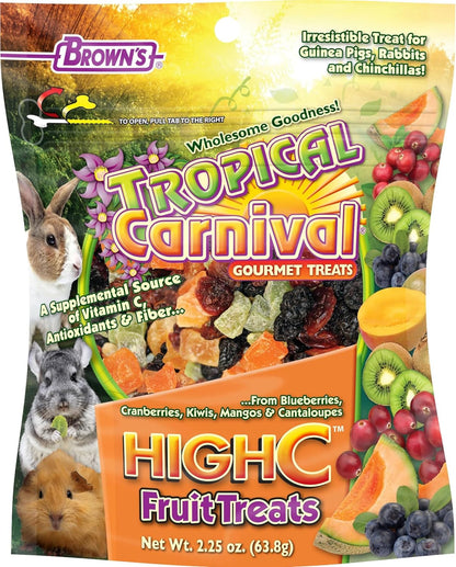 Tropical Carnival Brown's Gourmet Small Animal Treat Bundle | Rabbits, Guinea Pigs, Hamsters, Gerbils, Chinchillas, Pet Mice. Four Varieties