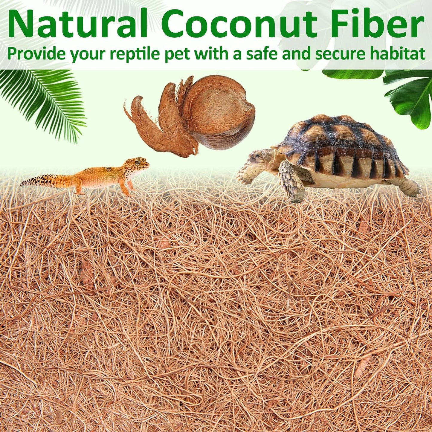 Halatool 12″×30″ Reptile Carpet for 20 Gallon Reptile Tank, 2 Pack Coconut Fiber Mat Thick Terrarium Bedding Cage Liner Tortoise Habitat Accessories for Turtles Lizard Bearded Dragon Leopard Gecko