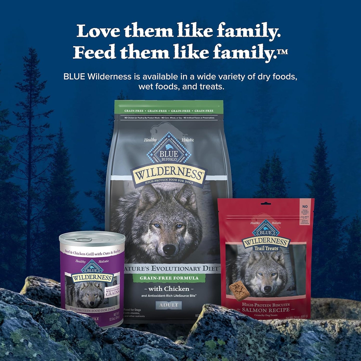 Blue Buffalo Wilderness Adult High-Protein Dry Dog Food with Real Chicken, Grain-Free, Made in the USA with Natural Ingredients, Chicken, 24-lb Bag