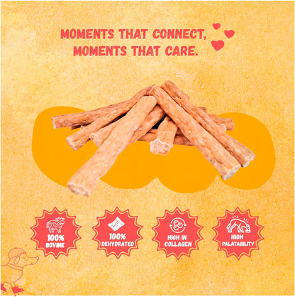 Jellydent Tail Wagging Delights – 4.5” Bovine Chew Sticks, High Protein, Single Ingredient Dog Treat, Collagen Sticks for Dogs, Highly Digestible, 5.15 oz, 10 Count