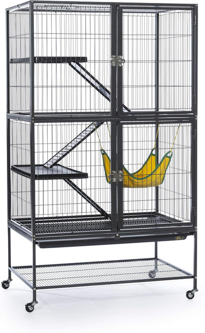 Prevue Pet Products 485 Feisty Ferret Home with Stand, Black Hammertone