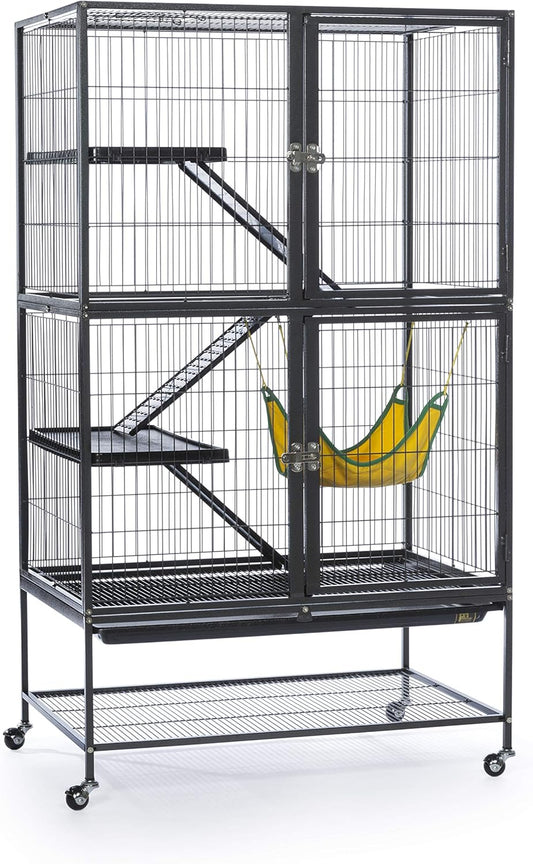 Prevue Pet Products 485 Feisty Ferret Home with Stand, Black Hammertone