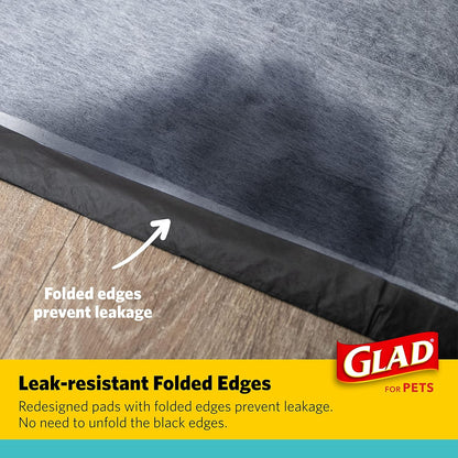 Glad for Pets Black Charcoal Puppy Pads - Super Absorbent Disposable Dog Pee Pads, Potty Training Pads, and Pet Supplies - Grey Dog Pee Pads for Crate Training and Indoor Use 17.5" x 23.5" - 120 Count