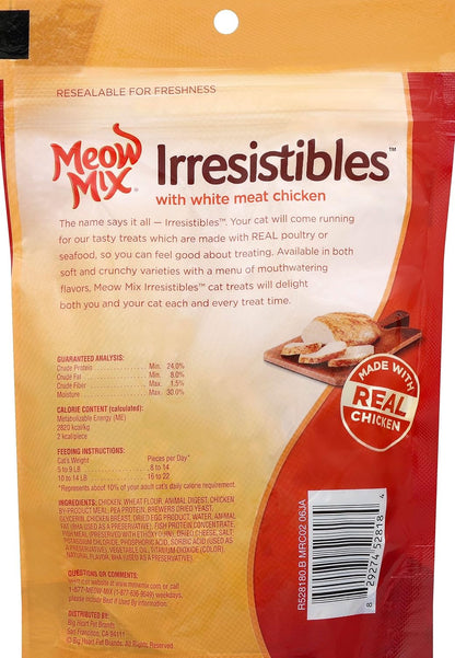 Meow Mix Irresistibles Soft Cat Treats with Real White Meat Chicken, 6.5 oz