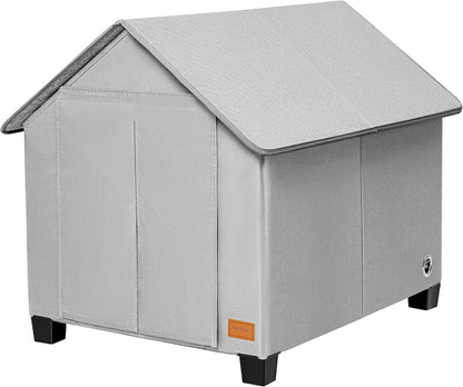 Insulated Dog House Outdoor with Warm Mat and Elevated Feet,Weatherproof Dog Bed House for Medium Size Dog and Multiple Large Cat,Max Pets Size 23.6 X 16.9 Inches