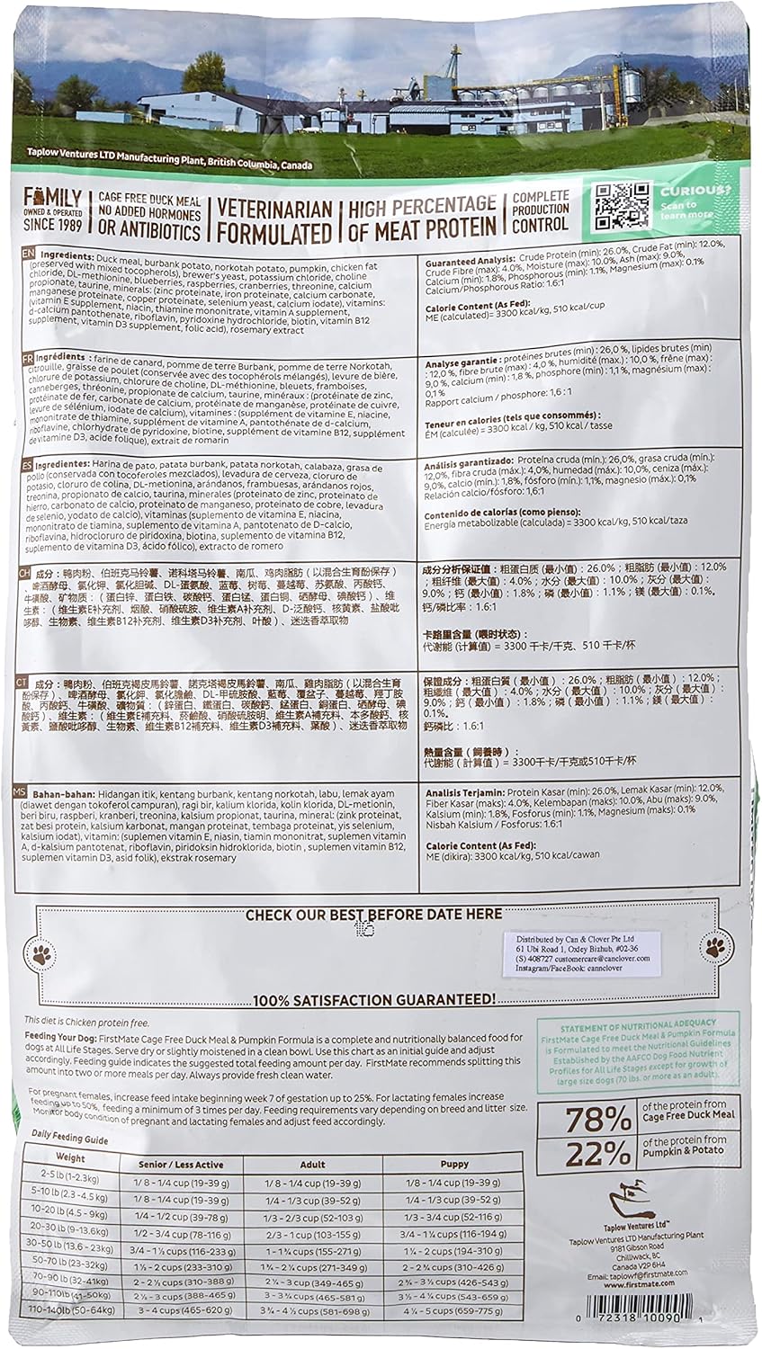 Firstmate, Limited Ingredient Cage-Free Duck Meal & Pumpkin Formula Dry Dog Food, 5 lb