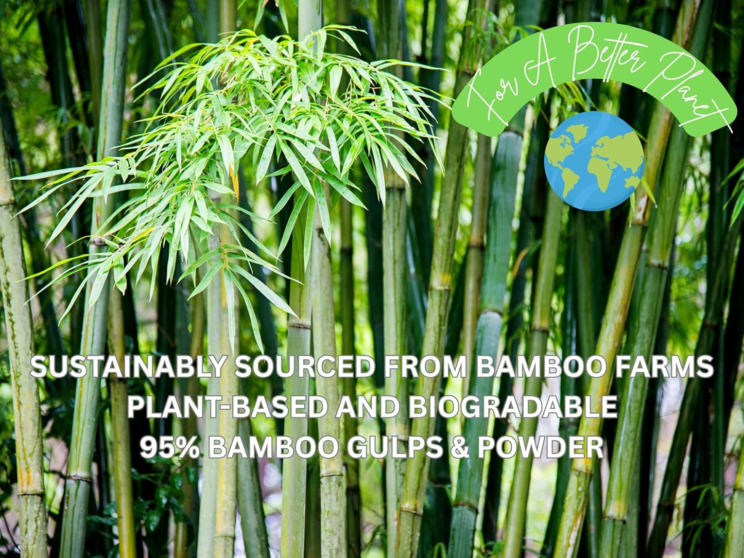 Plant-Based Bamboo Fiber Cat Litter, Green & Eco Friendly, Flushable & Resealable, Instant Clumping, Dust Free, Superb Odor Control, 5.3Pounds, Unscented