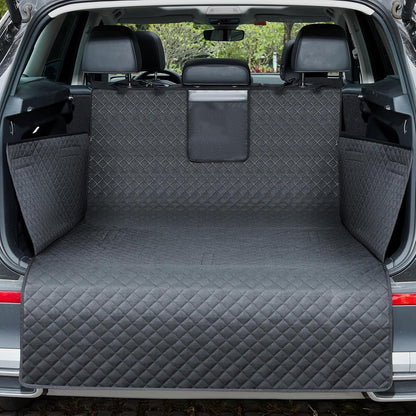 Lekereise SUV Cargo Liner for Dogs - 53.15 * 78.74 inch Waterproof Pet Trunk Cargo Cover Mat for SUVs Sedans Non-Slip Pet Car Seat Protector Universal Fit SUVs Sedans Trunks Vans - Black