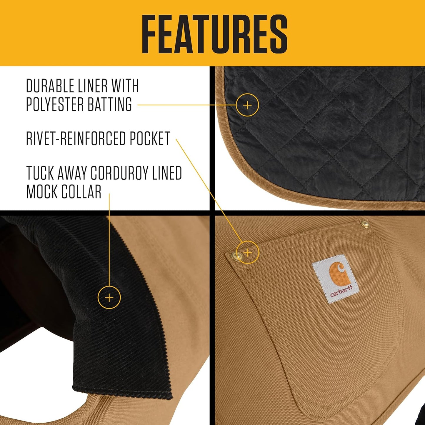 Carhartt Firm Duck Insulated Dog Chore Coat, Durable Weather Resistant Jacket for Cold and Windy Conditions, PFAS Free (Deep Wine), Large