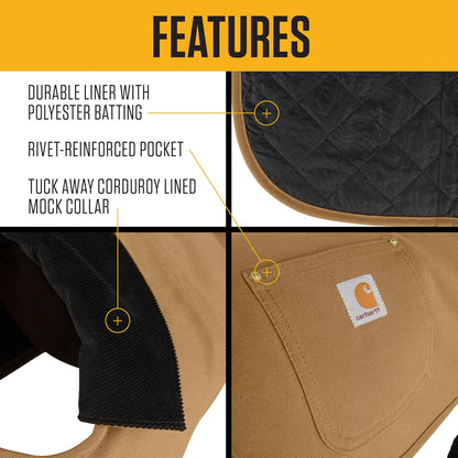 Carhartt Firm Duck Insulated Dog Chore Coat, Durable Weather Resistant Jacket for Cold and Windy Conditions, PFAS Free (Deep Wine), Large