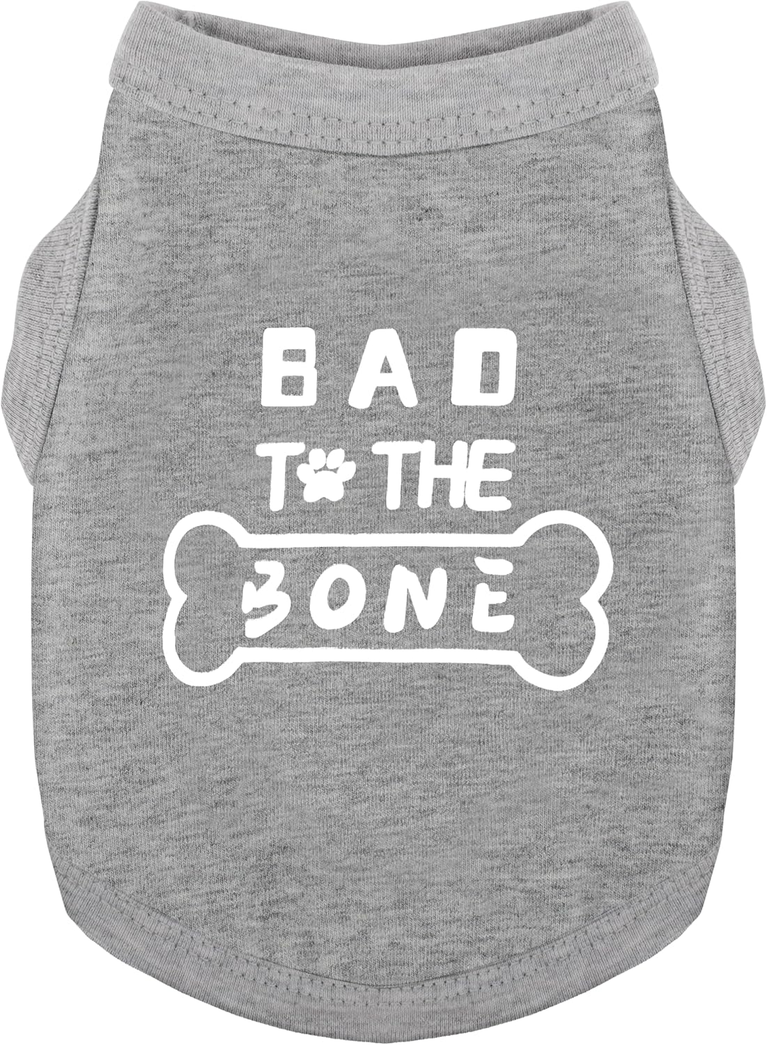 Discover Cozy Cotton Canine Wear: Soft, Lightweight, and Breathable Dog Shirt Vest with Eye-Catching Graphics(Bad to The Bone), Keeping Your Furry Friend Warm and Comfy! Grey M