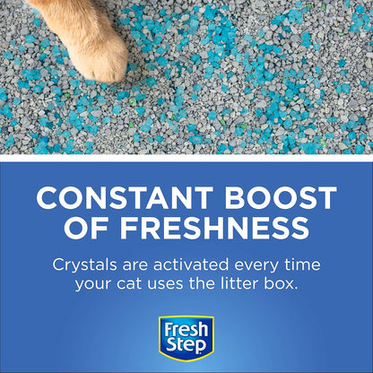 Fresh Step Cat Litter Crystals in Fresh Scent - Cat Litter Box Deodorizer - Combats Odors and Neutralizes Smells to Keep Your Home Clean, 15 Ounce